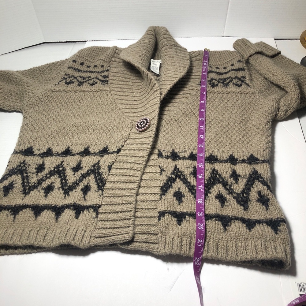 American Rag Women Cardigan One button Oatmeal 3/4 Sleeves Sweater Size XL - Picture 7 of 7